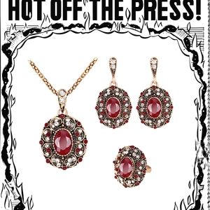 Women's Ring, Earrings, and Necklace Set